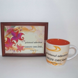 Set rama foto + cana personalizata prieten